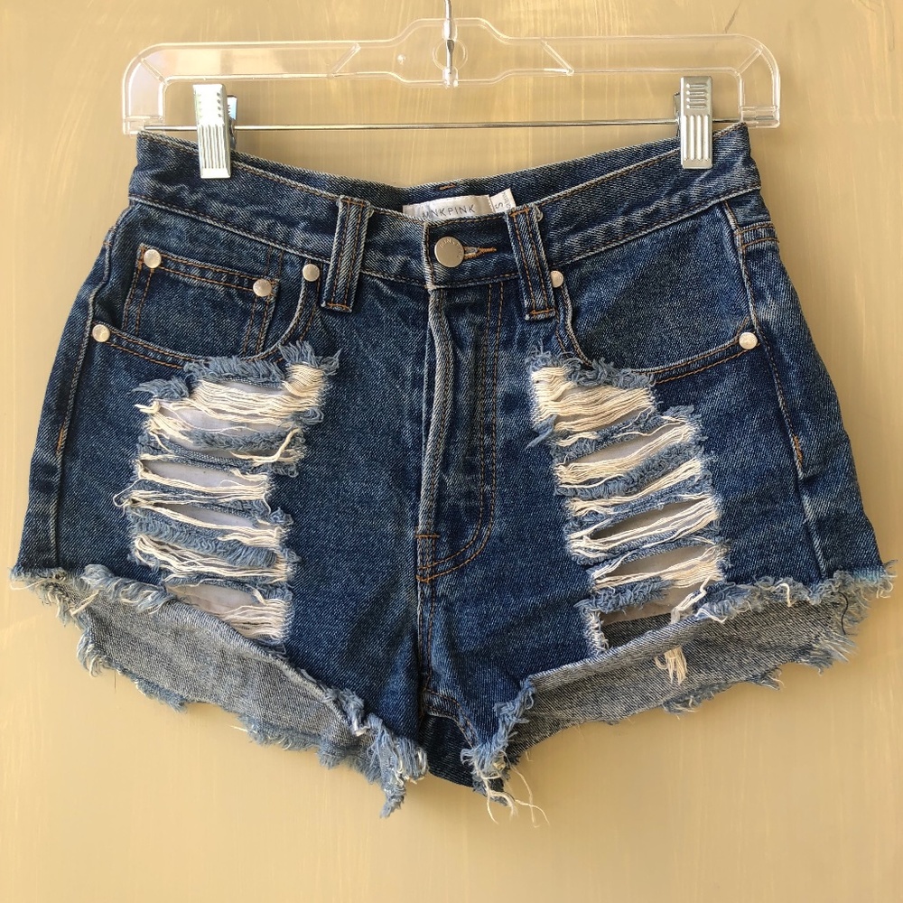 MINKPINK distressed cutoff denim shorts
